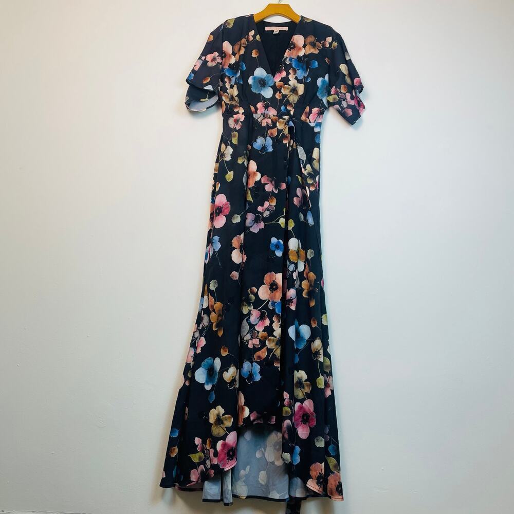 Anthropologie Wrapped Floral Maxi Dress Floral Print size XS - Picture 3 of 12
